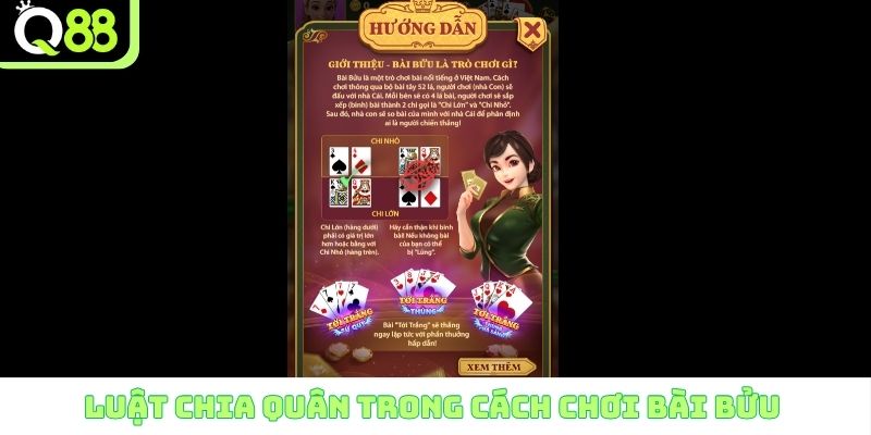 Luật chia quân trong cách chơi bài bửu 