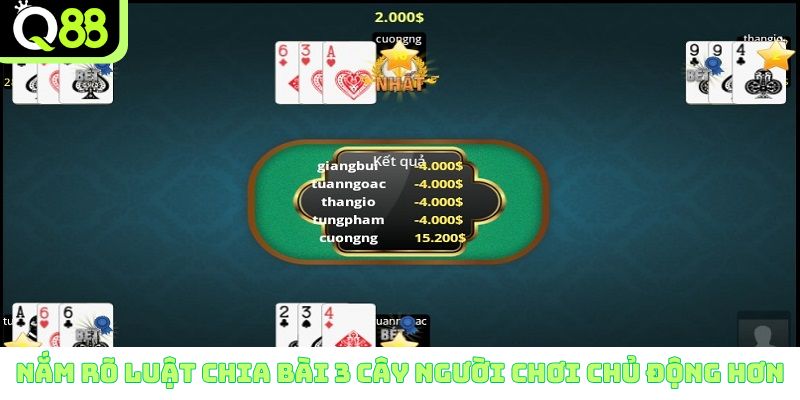 Nắm rõ luật chia bài 3 cây người chơi chủ động hơn